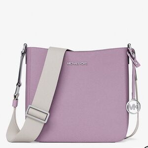 Michael Kors Lilac Saffiano Crossbody with Contrast Strap